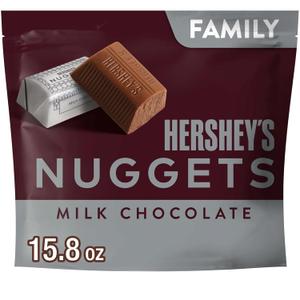 Hershey's Milk Chocolate Nuggets Packaged Candy Family Pack Stand Up Bag, 15.8 oz, 15.8 oz (EXP 06/01/26)