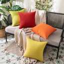 MIULEE Pack of 2 Decorative Outdoor Solid Waterproof Throw Pillow Covers Faux Linen Garden Farmhouse Cushion Cases for Summer Patio Tent Balcony Couch Sofa 16x16 Inch Red