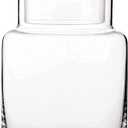 Bedside Carafe and Glass Set, Use Tumbler as Lid Night Water Carafe for Nightstand, Mouthwash Dispenser Pitcher with Glass Cup for Keeps Water Clean in Bedroom, Bathroom, or Kitchen