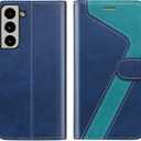 for Samsung Galaxy s22 6.1" Wallet Case, Flip Case with RFID Blocking Credit Card Holder, PU Leather Matching Phone Case for Samsung S22,Blue Green