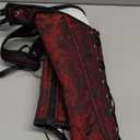 SHYMMUO Renaissance Corset Top for Women Floral Lace Up Overbust Bustier Vest Vintage Waist Cincher Bodice (Small, Red)