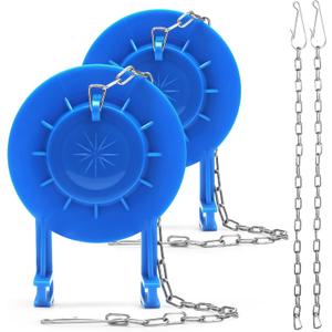 Weslymoo 2 Pack Toilet Flapper Replacement Kit2 Inch Flapper for Toilet Tank with 4 Long Stainless Chains Compatible with Most Toilets Toilet StopperLong Lasting Rubber Easy to Install