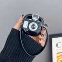 ZOSTLAND Black Cute PC Earphone Case,with Hooks Compatible for Samsung Galaxy Buds 2 Pro Live FE Case (Camera)