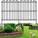 25 Panels No Dig Animal Barrier Fence, 32in(H) x 49ft(L) Garden Edging Border Fencing, Rustproof Metal Stakes Decorative Garden Fence, Dog Digging Defense Fencing Barrier for Outdoor, Yard, Patio