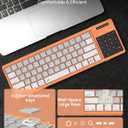 Nillkin Foldable Travel Keyboard with Touchpad & Number Pad, Bluetooth Wireless Portable Folding Full Size Keyboard with Trackpad for PC Laptop iPad Tablets Smartphone, Silicone Leather Cover, Orange