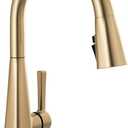 Delta Lenta Brushed Gold Touch Kitchen Faucet with Pull Down Sprayer, Modern Single Hole Touch On Kitchen Sink Faucet, Single Handle, Champagne Bronze 19802TZ-CZ-DST
