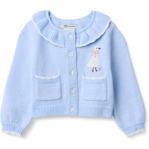 Amazon Essentials x Sofia Grainge Babies, Toddlers and Girls' Cardigan Sweater (Medium, Light Blue Goose)