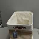 OrganiHaus Large Fabric Storage Baskets for Shelves 3 Pack, 15x11in Closet Storage Bins for Shelves, Canvas Baskets for Organizing, Linen Closet Organizers, Cloth Basket, Beige/Off-White