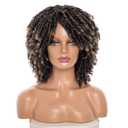 Short Dreadlock Wig for Black Women and Men Afro Curly Twist Wigs Glueless Soft Synthetic Hair Wig Heat Resistant Breathable ((T1B/27))