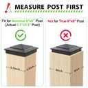 8 Pack Pyramid Aluminum Post Caps 6x6 for Wood Posts (Actual 5.5" x 5.5") Durable Powder-Coated Fence Post Caps for Decks, Patios, Fences, Weather-Resistant, Rust-Proof PC66