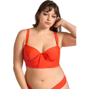 Smart & Sexy Women's Swimwear Lightly Lined Underwire Bikini Top (36D, Lava)
