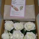 Meldel 6 Pcs Ivory White Rose Wrist Corsage for Wedding, Bride Bridesmaids Corsages, Pearls Bracelet Wrist Flower for Prom Homecoming Party, Wrist Corsage for Mother of Bride and Groom Wedding Decor