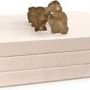 Decorative Linen Book Set  Set of 3 Extra Large Real Books | Coffee Table & Shelf Mantle Decor | Modern Home Decoration | Guest Book Journals [Cream/Natural]