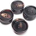 YaHoGa 10PCS 1 Inch Real Horn Buttons for Blazer, Suit, Coats, Overcoat, Winter Coat, Jacket, Uniform Genuine Natural Brown Buffalo Horn Buttons for Men (25mm, Brown)