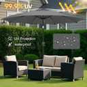 FLAME&SHADE 11 ft Patio Umbrella - Table Umbrella Outdoor with Push Button Tilt and Crank, UV Protection, 8 Sturdy Ribs, Market Umbrella for Garden, Deck, Backyard, Lawn, Pool and Beach(Anthracite)