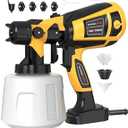 Paint Sprayer 1000W High Power Electric Spray Paint Gun with Adjustable Spray Width Knob, 1400ML Container, 4 Nozzles & 3 Patterns, Easy to Clean for Furniture Cabinets House Painting Black Yellow