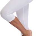 Kotii Women's Lightweight Soft Capri Leggings Crop Leggings 3/4 Stretch Yoga Pants (Black, L)