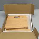 Clear Acrylic File Box Organizer, Bamboo Hanging Folder Storage Boxes, Filing Crate Bin Holder with Handle for Home Office Desk, Letter Size