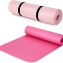 Woanger 2 Pack Yoga Mats (72x24) 3/8 Inch Thick Exercise Yoga Mat for Home Workout with Strap Non Slip Pilates Gym Supplies for Women Men (Pink, Rose Red)