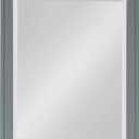 DesignOvation Bosc Framed Decorative Rectangle Wall Mirror, 22 x 28, Gray, Transitional Rectangular Vanity Mirror for Use as Bathroom Mirror for Over Sink or Refined Entryway Mirror