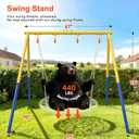 Heavy-Duty Steel Swing Stand for Outdoor, 500lb Capacity Universal Swing Frame, Adult-Rated Anti-Tip Design for Porch/Backyard, Easy Tool-Free Assembly, Yellow(Swing Stand Only)