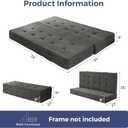 MAXYOYO 8" Full Size Futon Mattress with Handles, Tufted Folding Couch Bed(Frame Not Included), Versatile Folding Mattress for Floor Sleeping, Living Room & Guest Room, Dark Grey