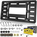 Front License Plate Mount Bracket–Car Plate Holder Universal Mounting Kit with Copper Thread, 4 Stainless Steel Cable Ties & Screws for Front Bumper