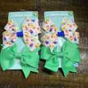 Summer Hair Grosgrain Bow W/Clip R/Y 2 Count 7 Pack