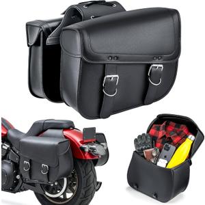 Nomad Universal Motorcycle Saddlebags 30L Large Capacity Quick-Easy Throw Over Bags for Cruiser, Chopper, Touring Heavy Duty saddle bags,Waterproof,Secure Lock,Durable Storage Side Bags for Bikers