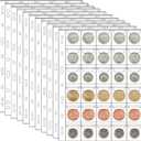 600 Pockets Coin Sleeves 20 Sheets Coin Holders for Collectors Plastic Coin Protectors Pages Collection Supplies for Binder with Standard 9 Holes (30 Pocket)