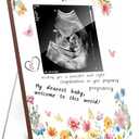 Baby in Bloom Ultrasound Picture Frame, Adorable Wildflower Baby Shower Decorations, Gender Reveal & Sonogram Picture Keepsake, Pregnancy Gifts for New Moms, Pregnancy Announcement Memory Frame