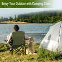 2PCS Folding Camping Collapsible Chairs Heavy Duty Lawn Chair with Cooler Bag, Storage Pocket, Waterproof Bag Outdoor Arm Chair, Supports 225LBS, Green, 20.50 inches L x 20.50 inches W x 33.8 inches H