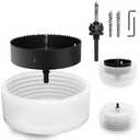 6-3/8" | 162mm Hole Saw for Recessed Lights,6-3/8" Bi-Metal Hole Cutter with Dust Bowl Include Hex Shank & SDS Plus for LED Recessed Ceiling Lighting and Wood Metal Drywall Can Lights