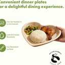 7-Inch & 10-Inch Disposable Palm Leaf Bundled Plates [50 Pack] Premium Food-Grade Durable Compostable Plates, Ideal For Lunch, Dinner, Weddings, Parties, Camping, And Catering Events [Heart-Shaped]
