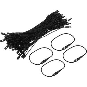MECCANIXITY Polyester Rope Hang Tag String Snap Lock Pins Loop Price Tag Fastener Plastic Tags Ties 120mm/4.72 Inch Length,1mm/0.04 Inch Dia,Pack of 100,Black