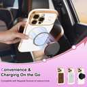 Fiyart Designed for iPhone 16 Pro Max Case, Cute Wave Frame Curly Shape Love Hearts Plating for Women Girls Camera Protection Compatible with MagSafe Magnetic Shockproof Bumper 6.9"-White