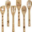 Sawysine 6 Pcs Bee Wooden Spoons Set Honey Bee Themed Cooking Utensil Honey themed Cooking Baking Spoon Kitchen Decoration for Wedding Bridal Shower Housewarming Gift