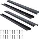 4 Pack C Channel Steel Support 30" L X 2" W Black Metal Support Heavy Duty Bracing Hidden C Brackets for Table Top Live Edge Slab Woodworking (30 Inch)