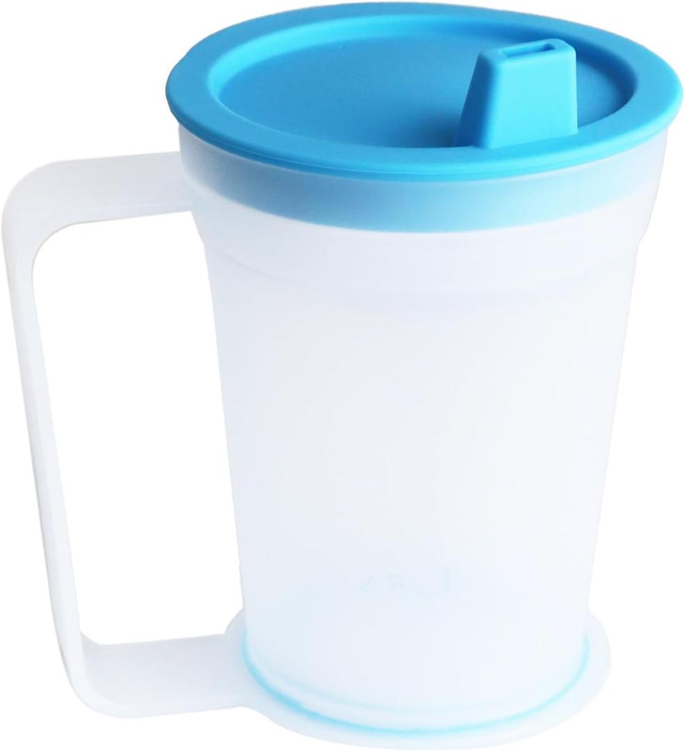 PEPE Mobility Sippy Cup for Adults Non Spill, Two Handled Mug with Lid, Hospital Cups, Drinking Spout, Parkinsons Mug