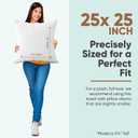 Pillowflex Synthetic Down Pillow Insert - 25x25 Euro Down Alternative, Ultra Soft Large Square European Throw Pillow, Bed Sham- 1 Decorative Form, 25 Inch by 25 Inch