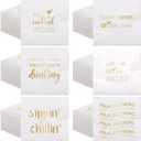 MotiMind 96 Pcs Funny Cocktail Napkins 5'' x 5'' Funny Napkins 2 Ply Funny Cocktail Napkins for Adult,6 Different Quotes Bar Napkins for Wedding Birthday Anniversary Holiday Party(Gold Font)