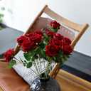 12 Pcs Artificial Rose Flowers, Dark Red Silk Roses with Long Stems, Realistic Fake Roses for Wedding Centerpiece Party Home and Office DIY Decor