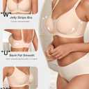 COOL CUTE Jelly Bras for Women No Underwire Sexy V-Neck Mesh Comfy Wireless Bralettes Seamless Everyday Tshirt Bra (Beige, S)