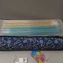 Jongyance American Mahjong Set with Blue Carrying Bag, 166 White Tiles, 4 All-in-One Rack/Pushers, Mahjong Tiles Set (Ma Jong, Mah-Jongg, Majiang)