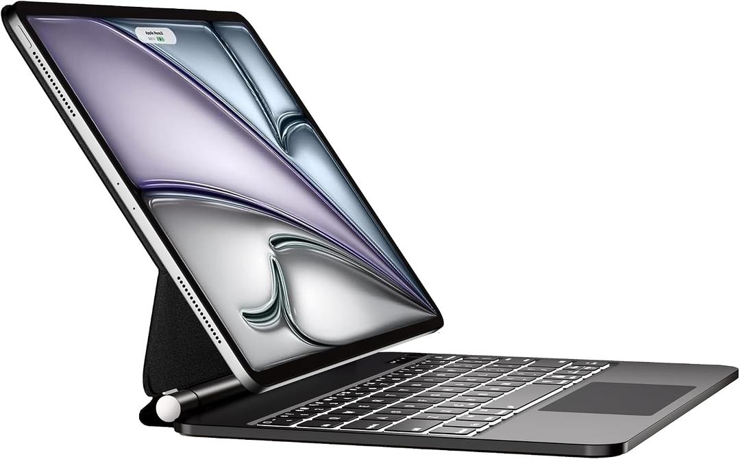 Magic for iPad Air 13-inch(M4 2026/M3 2025/M2 2024) iPad Pro 12.9(6th/5th/4th/3rd) Generation Case with Keyboard Rainbow Backlit & Multi-Touch Trackpad Floating Stand Magnetic Cover Black