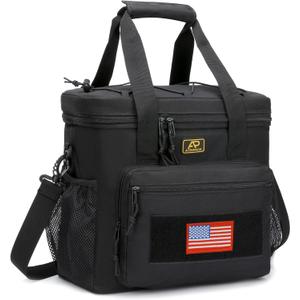 Lunch Box for Men, Tactical Lunch Bag MOLLE Webbing Leakproof Insulated Large Lunch Cooler Women Adult Meal with Adjustable Shoulder Strap Durable Lunch Pail(Black) (Medium)