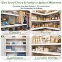 Wire Shelf Covers for Pantry, Premium Engineered Wood Shelf Covers for Wire Shelving, Wire Rack Covers for Closet, Laundry Room, Easy Assembly, White (5pcs, 40" W x 16" D), Pending Patent