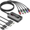 Male Component to HDMI Converter, 1080P YPbPr to HDMI Converter for Connecting Devices with Female Component Output to HDTVs, Compatible with DVD STB