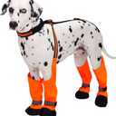 Dog Suspender Boots, Anti-Slip & Fall Waterproof Dog Shoes Leggings, Dog Paw Protector for Small Medium Dogs, Adjustable Dog Boots Pet Shoes for Outdoor Walking (XXL, Orange)