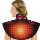 Cordless Red Light Therapy for Shoulder & Neck, Upper Back 650nm Red Light Therapy Wrap, Heating Wrap for Body Muscle Relax with 850nm Near-Infrared Light, Auto Timer, Rechargeable